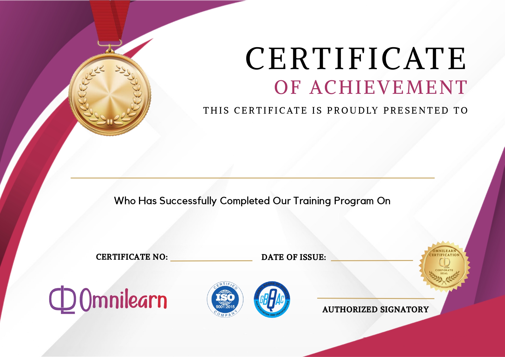 Sample Certificate